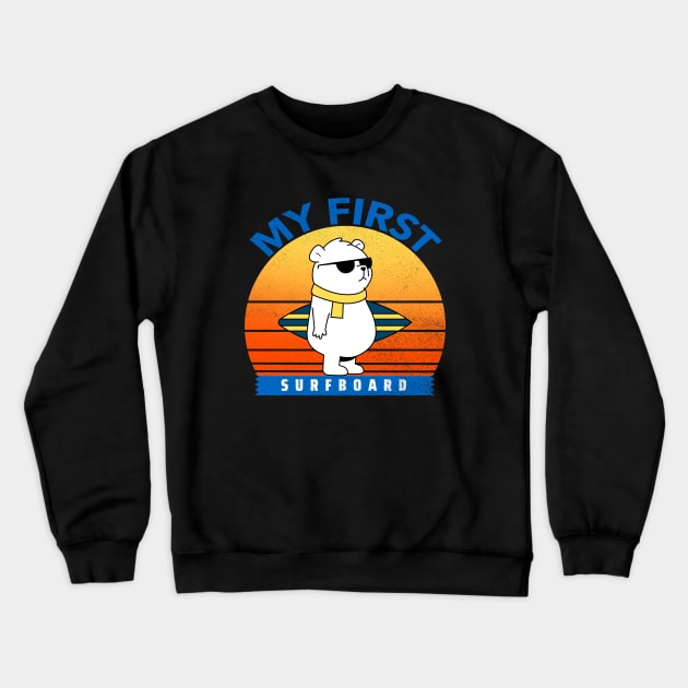 Bear First Surfboard Crewneck Sweatshirt by MONMON-75